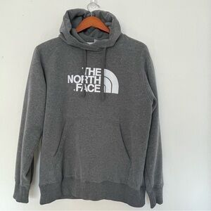 North Face Sweatshirts Mens M Gray Fleece Hoodie Logo Hiking workwear outdoor